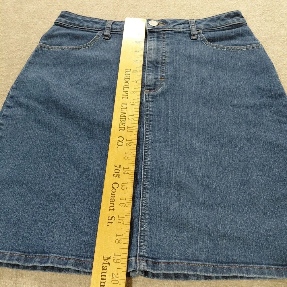 Lee Riders Mid Rise Casual Skirt Women's 12 med Skirt Blue Jean Denim Stretch